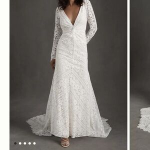 Anthropologie Rush Carina Gown White Wedding Dress Bridal